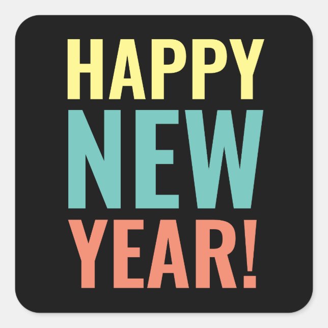 Happy New Year favour stickers and envelope seals (Front)