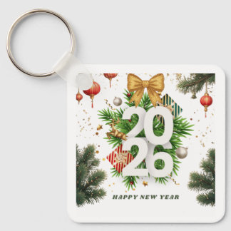 Happy New Year – Festive Christmas Toys, Ornaments Key Ring