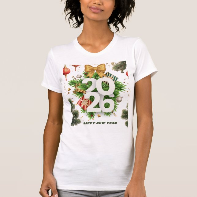 Happy New Year – Festive Christmas Toys, Ornaments T-Shirt (Front)