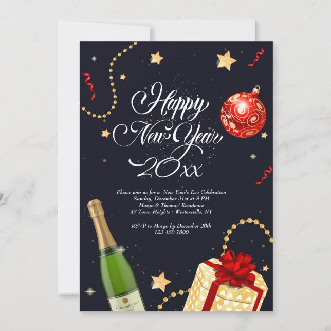 Happy New Year Festivities Invitation (Front)