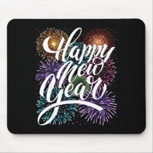 Happy New Year Firework Family Matching Men Women Mouse Pad
