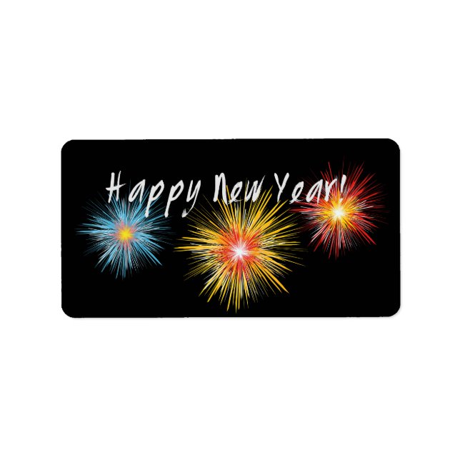 Happy New Year Firework Label (Front)