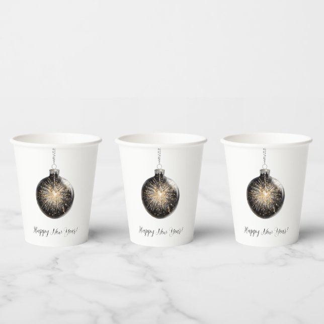 Happy New Year Fireworks Ball Paper Cups (Multi)