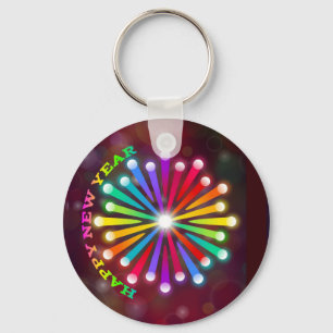 Happy New Year Fireworks Design-11231 Key Ring