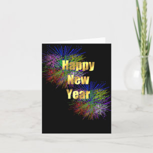 Happy New Year Fireworks Note Card
