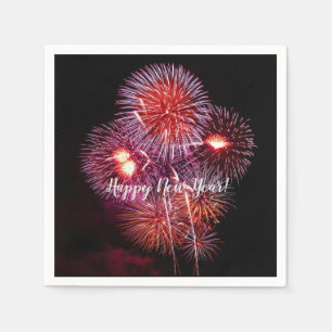 Happy New Year Fireworks Party Celebration Napkin