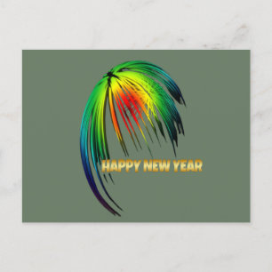 Happy New Year Fireworks Postcard