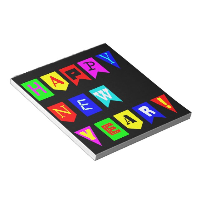 Happy New Year Flags Notepad (Angled)