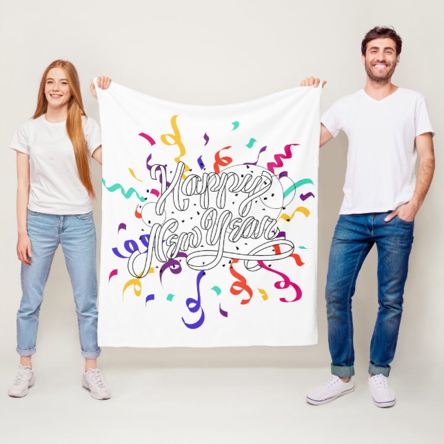 Happy new year fleece blanket (In Situ)