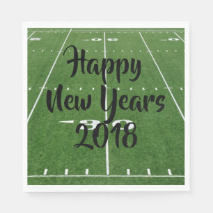 Happy New Year Football Field Napkin