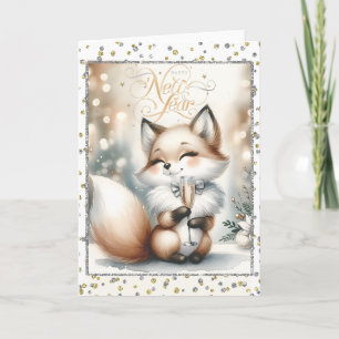 Happy New Year Fox Card