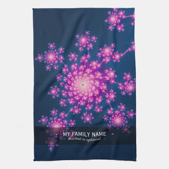 Happy New Year Fractal Tea Towel (Vertical)