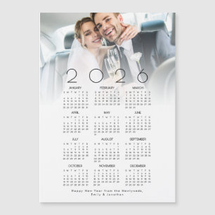 Happy New Year from Newlyweds 2026 Calendar Photo  Magnetic Invitation