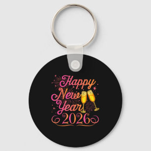Happy New Year Funny Matching Family New Years Eve Key Ring