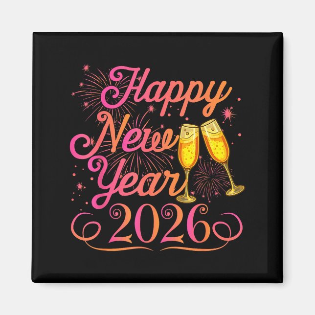 Happy New Year Funny Matching Family New Years Eve Magnet (Front)