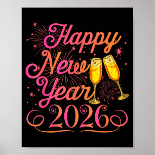 Happy New Year Funny Matching Family New Years Eve Poster