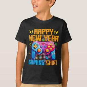 Happy New Year Gaming Shirt Colorful Video Game Lo