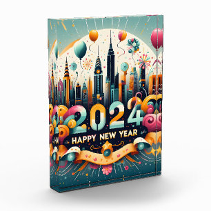 Happy New year gift card 2024 Photo Block