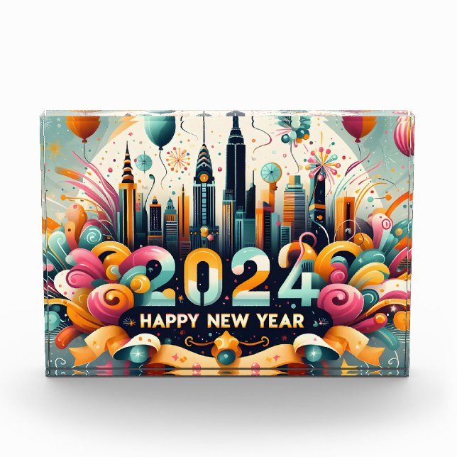 Happy New year gift card 2024 Photo Block (Front)