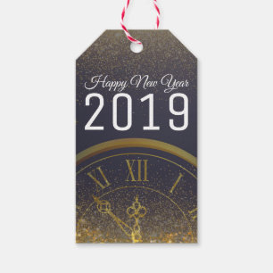 Happy New Year Glitter Luxury midnight Gift Tags