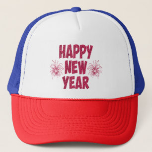 Happy New Year Glitter Trucker Hat
