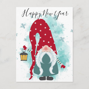 Happy New Year Gnome Postcard