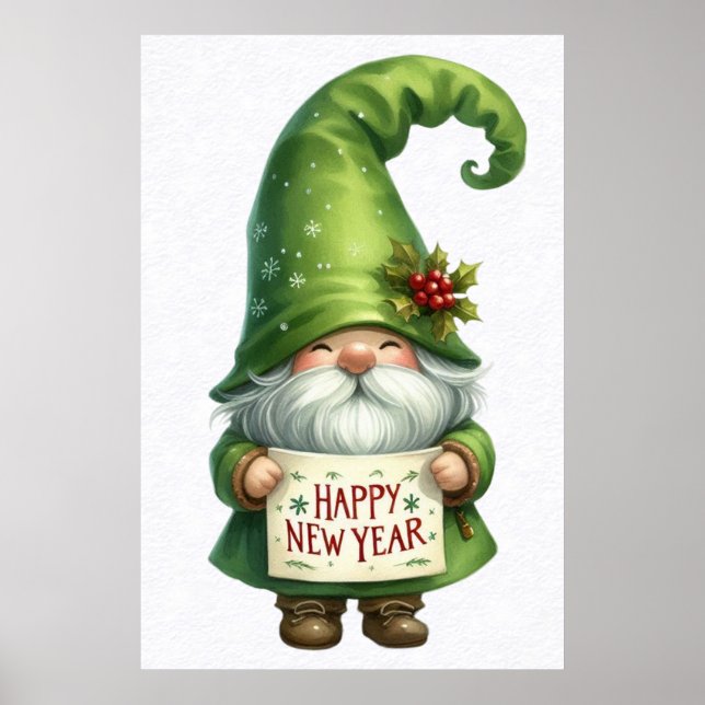 Happy New Year Gnome Poster (Front)