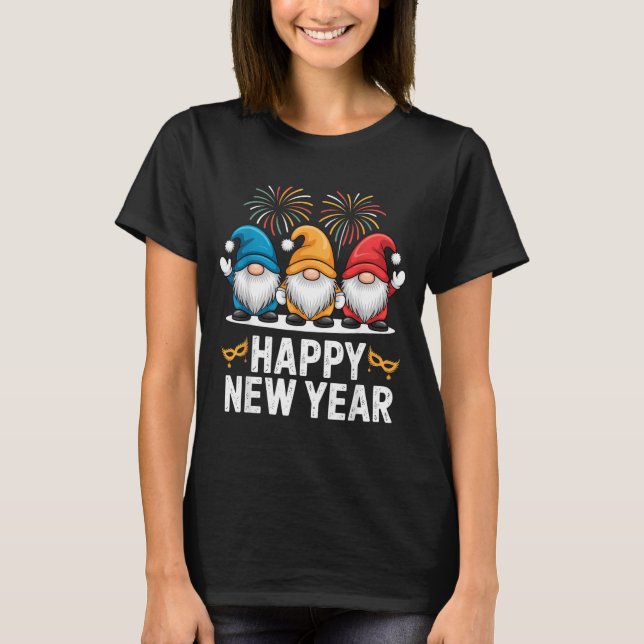 Happy New Year Gnomes For Party Lovers And Festive T-Shirt (Front)