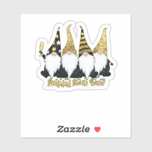 Happy New Year Gnomes Sticker