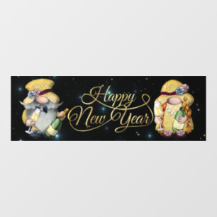 Happy New Year Gnomes Window Cling