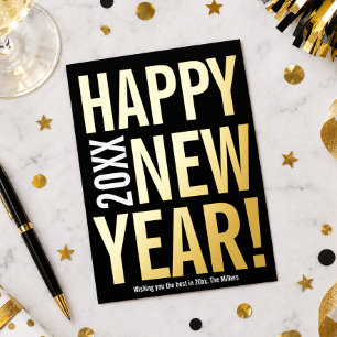 Happy New Year Gold Foil Card