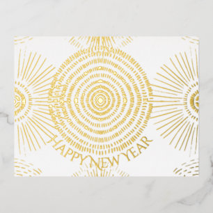 Happy New Year Gold Glitter Foil Holiday Postcard