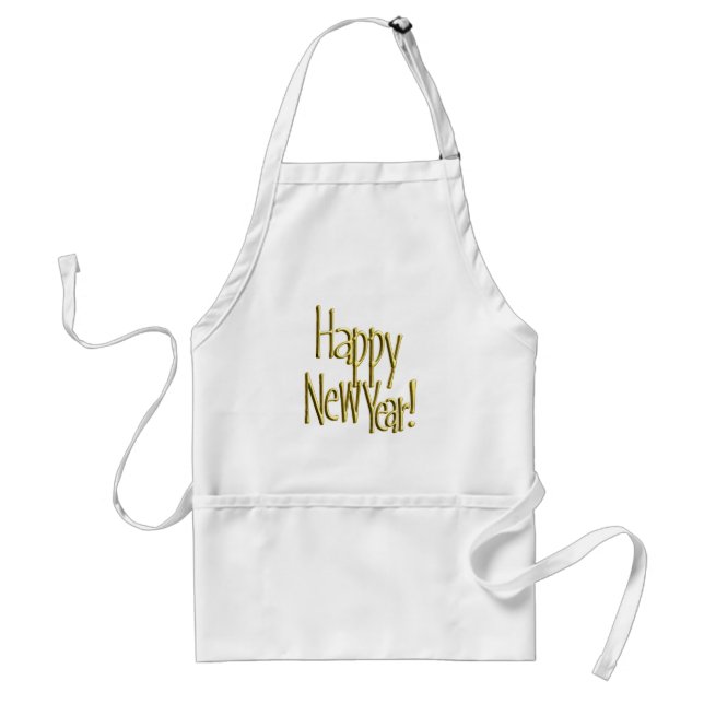 Happy New Year - Gold Text Standard Apron (Front)