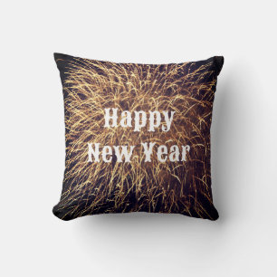 Happy New Year Golden Fireworks Trendy Gift 2023 Cushion