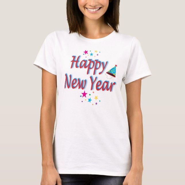 Happy New Year Greatest Party Message T-Shirt (Front)