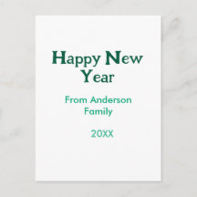 Happy new year green add family name year simple 