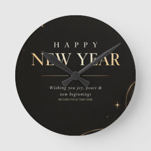 Happy New Year Greeting , A New Year A New Chapter Round Clock