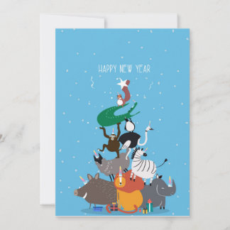 Happy New year greetings card 