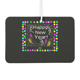 Happy New Year Greetings Heart Air Freshener