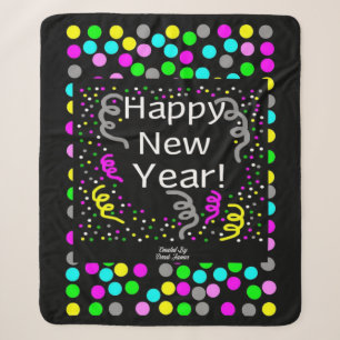 Happy New Year Greetings Medium Sherpa Blanket