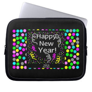 Happy New Year Greetings Neoprene Laptop Sleeve