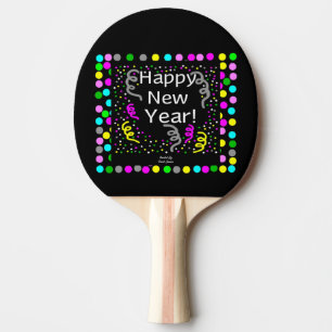 Happy New Year Greetings Ping Pong Paddle