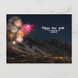 happy new year greetings postcard