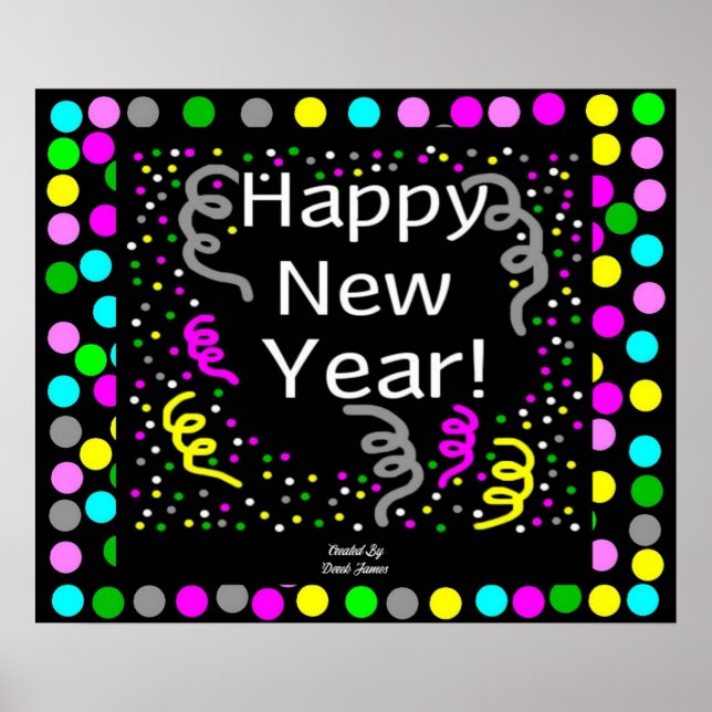 Happy New Year Greetings Poster (Front)