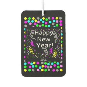 Happy New Year Greetings Rectangle Air Fresher Car Air Freshener