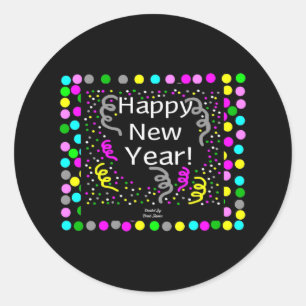 Happy New Year Greetings Round Sticker