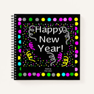 Happy New Year Greetings Spiral Notebook