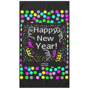 Happy New Year Greetings Tablecloth