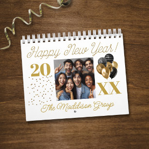 Happy New Year Group Photo Cubicle Calendar