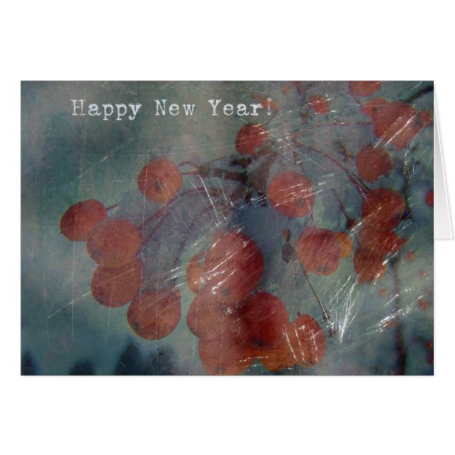Happy New Year, Grunge Crabapples (Front Horizontal)